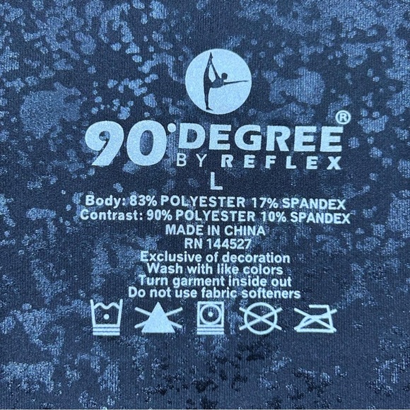 90 Degree By Reflex Women’s Black Shimmer Leggings Size L - Picture 9 of 10